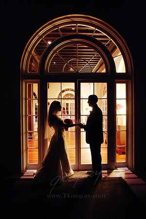 Bride and groom silhouette
